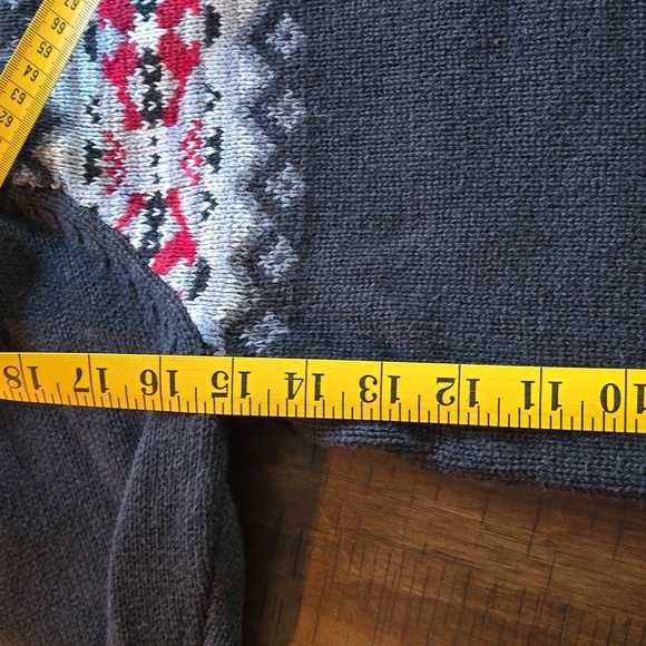 Chap's Men's Grey Fair Isle Quarter Zip Sweater Sz M - Picture 9 of 9